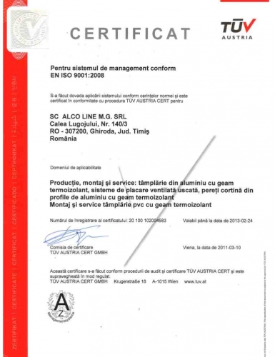 Certificat  tuv austria
